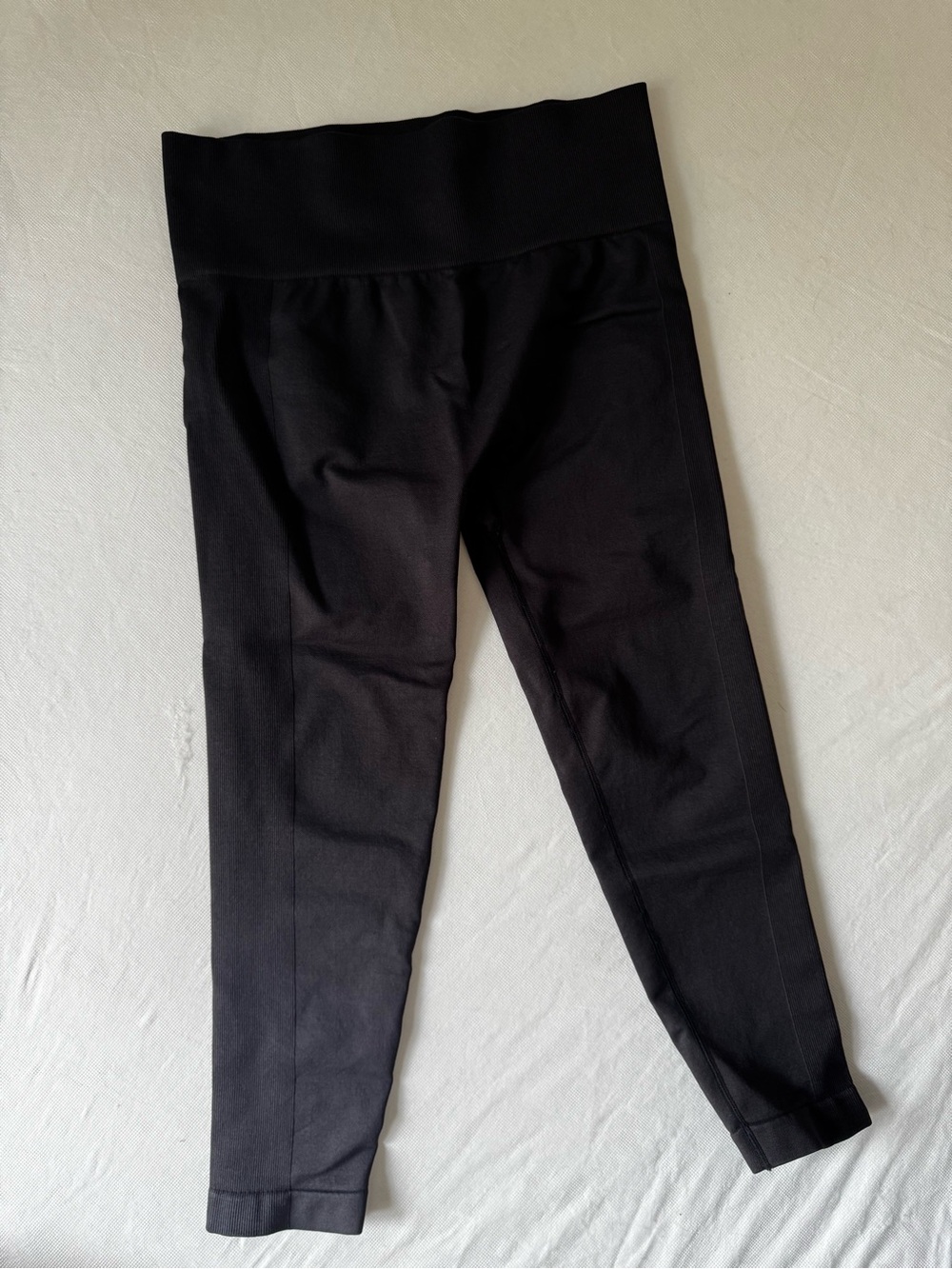 Anybody Black High-Waist Athleisure Leggings Ribbed Detail XL Minimalist Chic - Picture 7 of 13